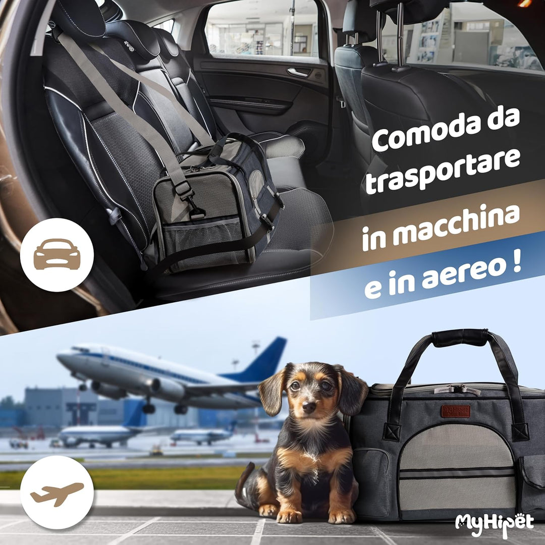 Transportbox für Katzen und Hunde, gross, aus 300D Oxford-Gewebe, ideal auch für Flugreisen – Grösse