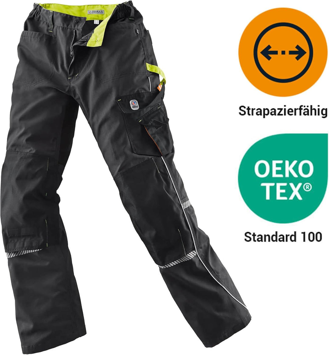 Bundhose Terrax Workwear TERRAX 48 Schwarz/Limette, 48 Schwarz/Limette