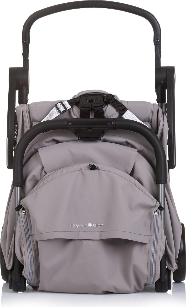 Chipolino Kinderwagen Illusion klappbar, verstellbare Fussstütze, Federung, Korb, Farbe:grau, grau