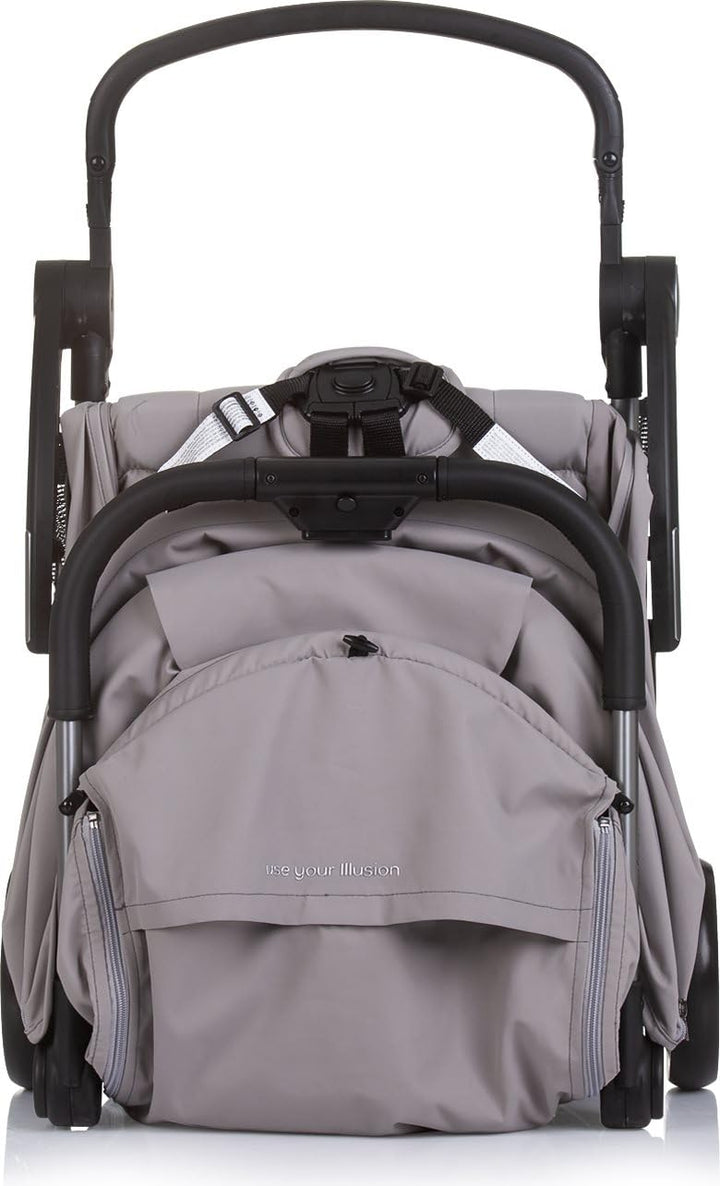 Chipolino Kinderwagen Illusion klappbar, verstellbare Fussstütze, Federung, Korb, Farbe:grau, grau