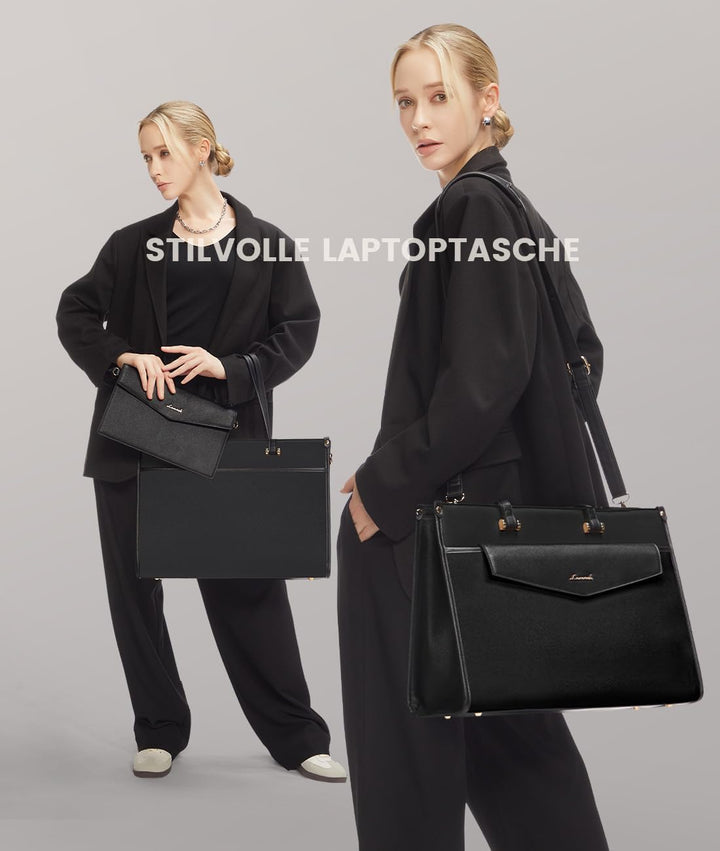LOVEVOOK Laptoptasche Damen 15,6 Zoll, Wasserdicht Arbeitstasche Handtasche Gross Shopper Business A