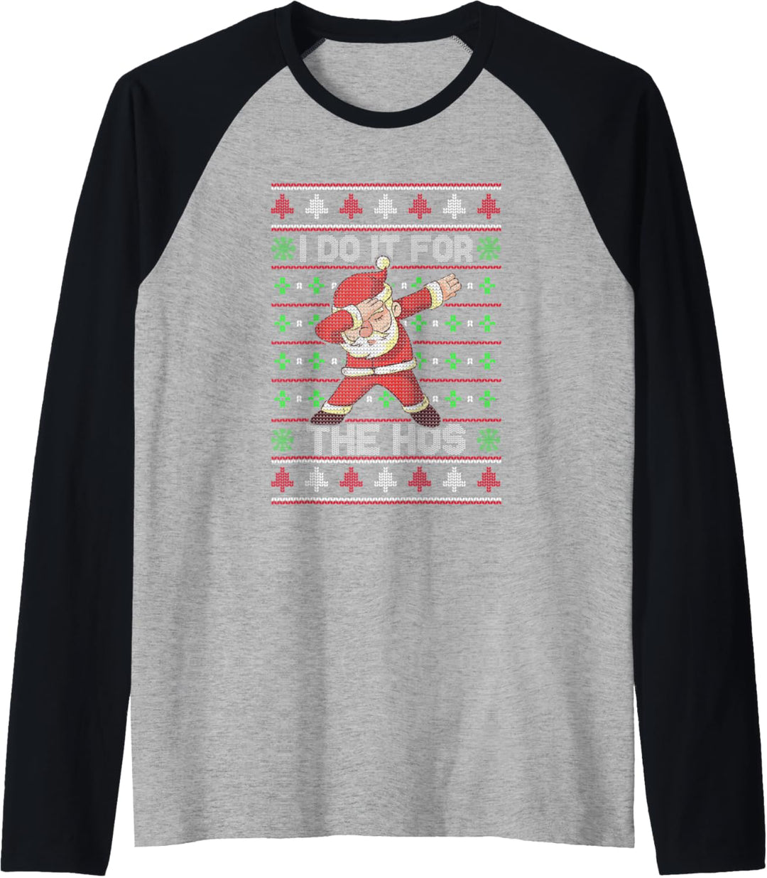 Lustiger Dabbing Santa Clause Christmas Dab Ugly Sweater Raglan