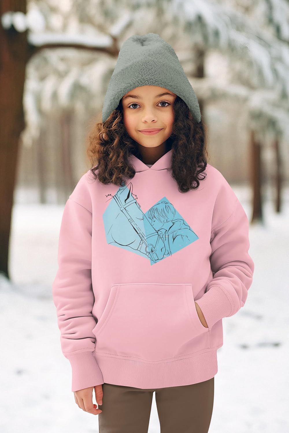 Pferde Pullover Mädchen : Pferde Liebe - Kapuzenpullover für Mädchen - Pferde Geschenk - Kinder Hood
