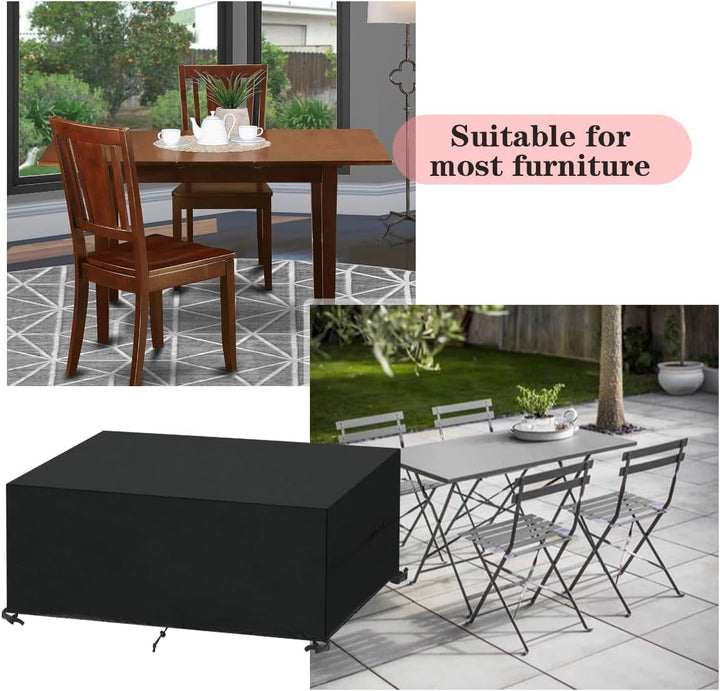 Gartentisch Abdeckung 120x60x75cm, Abdeckhaube Gartenmöbel Rechteckig Lounge Abdeckung Wasserdicht A