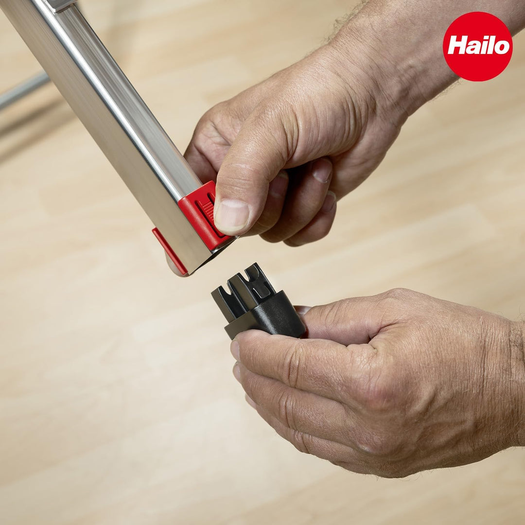 Hailo Leiter-Fuss-Set - Ersatzfüsse für Hailo ProfiLine Stufenleitern - 43 x 20 und 35 x 20 mm Holme