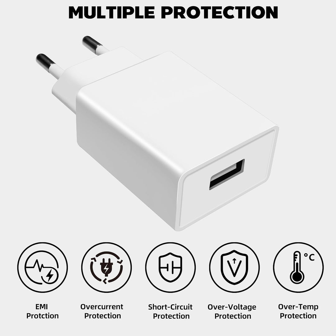 10W USB-Ladegerät mit USB-A-Anschluss Wandladegerät für iPhone, Samsung, Android, iPad, Tablet - Kom