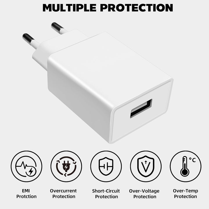10W USB-Ladegerät mit USB-A-Anschluss Wandladegerät für iPhone, Samsung, Android, iPad, Tablet - Kom