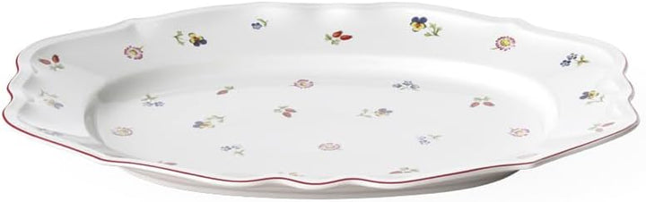 Villeroy und Boch Petite Fleur Platte oval, Premium Porzellan, 44 cm 44cm Weiss, 44cm Weiss
