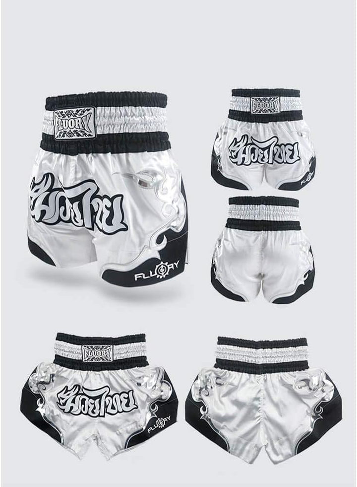 Fluory Muay Thai Shorts, reissfeste Boxshorts MMA Kampfkick Bekleidung für Männer Frauen Kinder Kamp