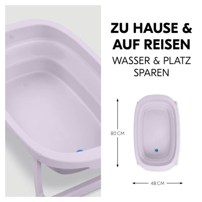 Hauck Babybadewanne Wash N Fold M, Babywanne Faltbar für Neugeborene bis 16 kg, Ablaufstöpsel mit Fa