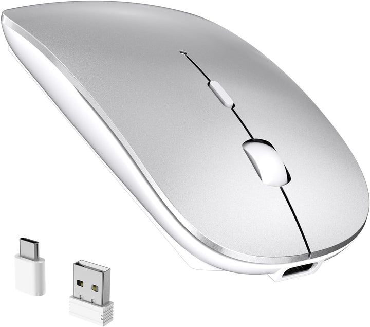 RaceGT Bluetooth Maus USB C Aufladbar, (BT5.4 + USBA+USBC) Mouse Kabellos Beidhändig Leise Ergonomis
