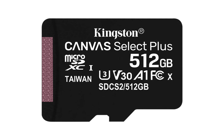 Kingston Canvas Select Plus microSD Speicherkarte, SDCS2/512GBSP Class 10 512GB Nur Karte, 512GB Nur