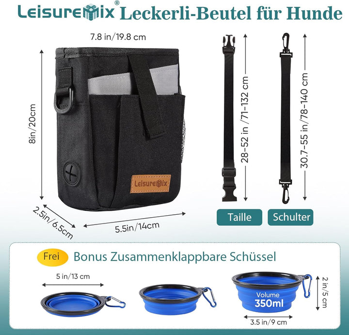Leckerli-Beutel Leckerlitasche für Hunde zum umhängen, Gassi Tasche Bauchtasche Hundetraining wasser