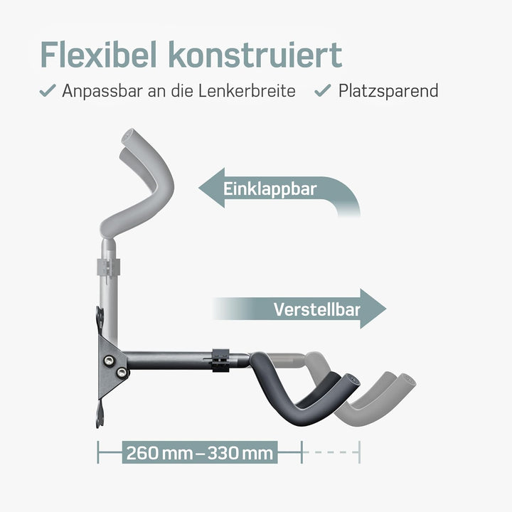 Borgen Fahrrad Wandhalterung klappbar - Fahrradhalterung Wand bis 20kg Tragfähigkeit - Winkel und Wa