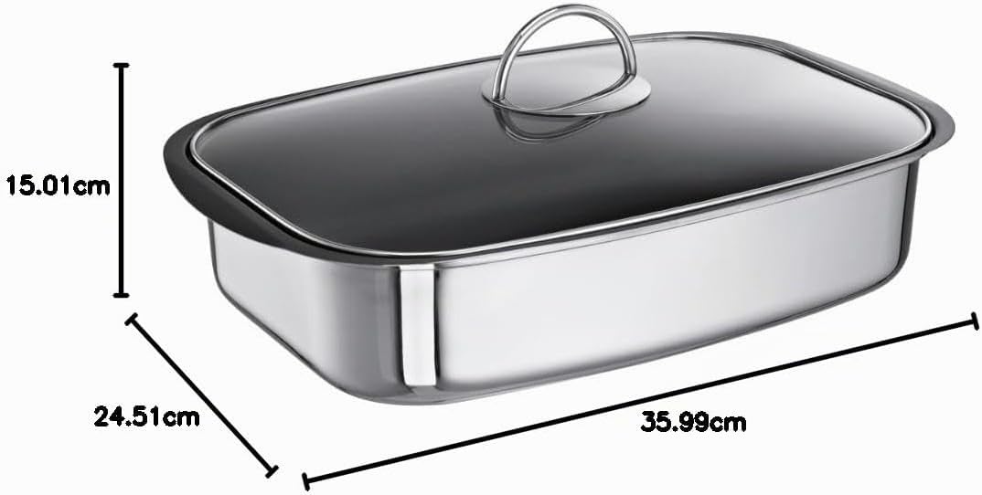 Schulte-Ufer 67049-36 Allzweck-Sicht-Bräter Easy, 36 x 25 cm, Edelstahl