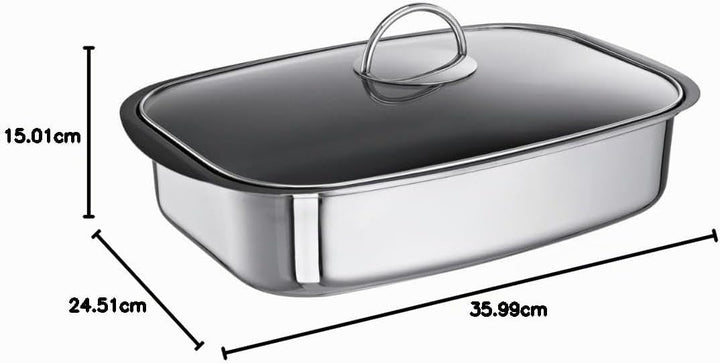 Schulte-Ufer 67049-36 Allzweck-Sicht-Bräter Easy, 36 x 25 cm, Edelstahl