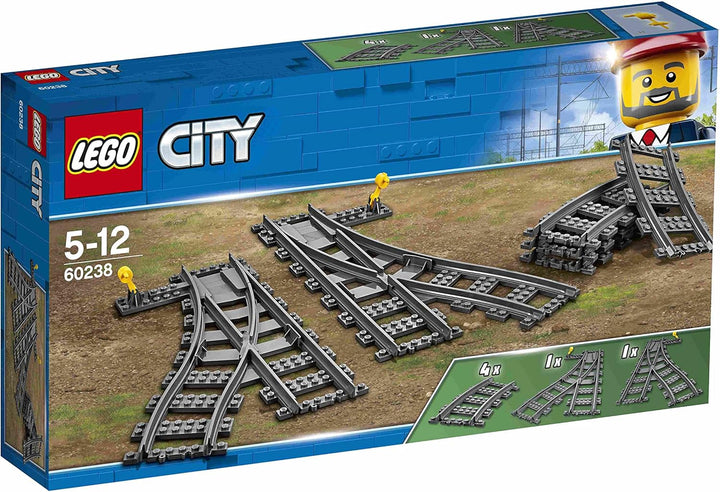 Lego City 3er Set: 60337 Personen-Schnellzug, 60238 Weichen & 60205 Schienen