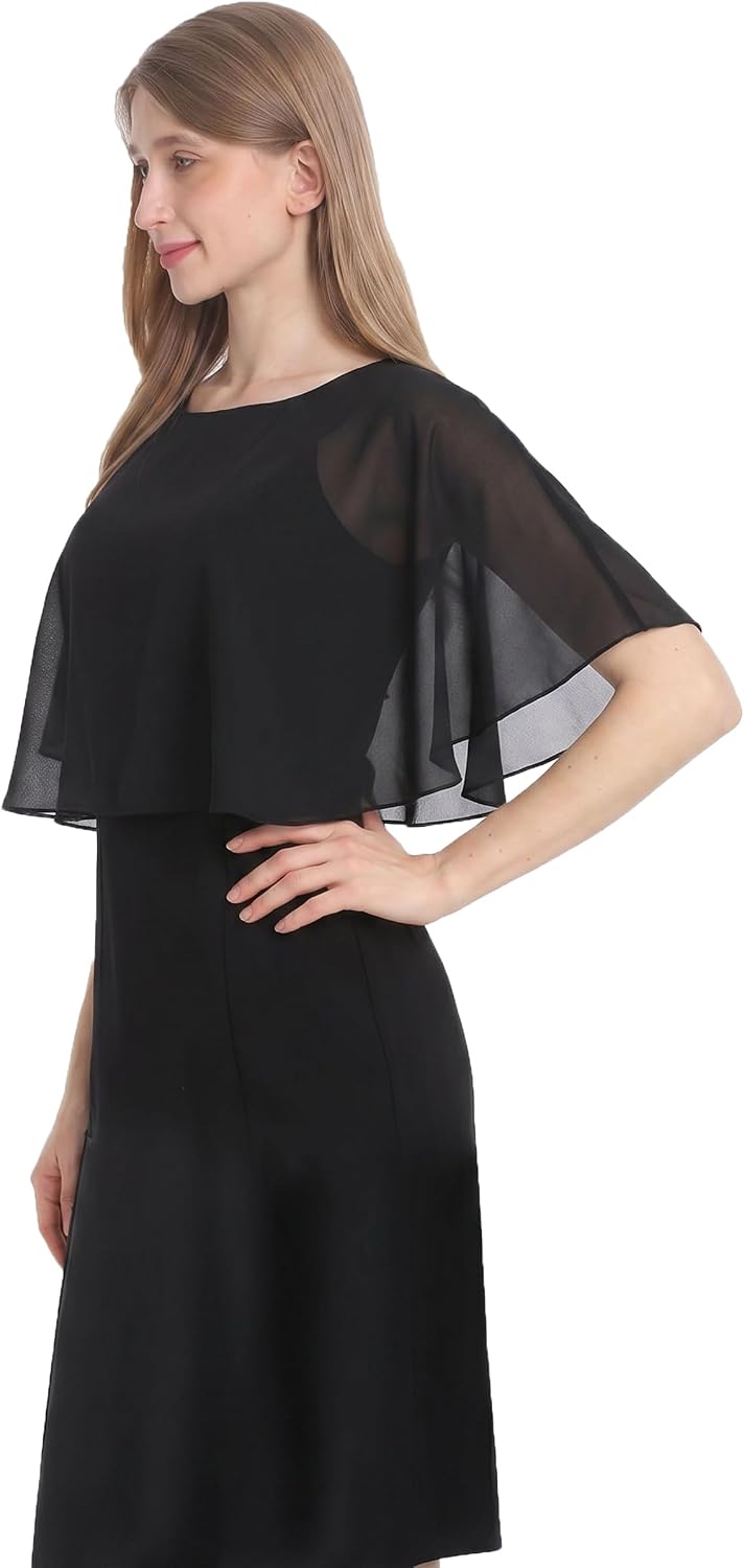 Baoqiya Umhängeschal für Damen, Schal und Wickeltuch, weicher Chiffon-Umhang für Hochzeit, Party, Ab