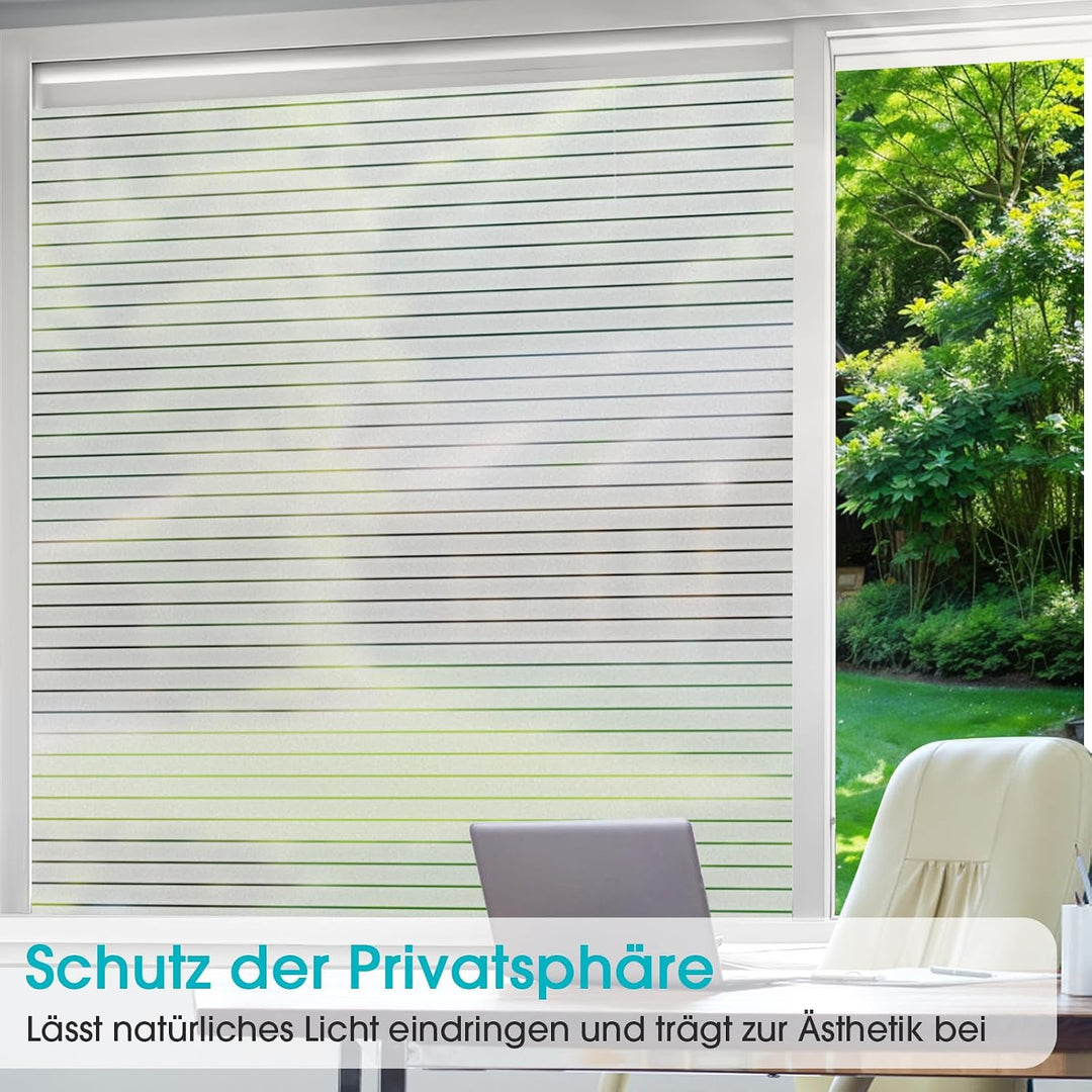 Lifetree Fensterfolie Streifen Sichtschutzfolie Selbstklebend Fensterfolie mit statischer Haftung An