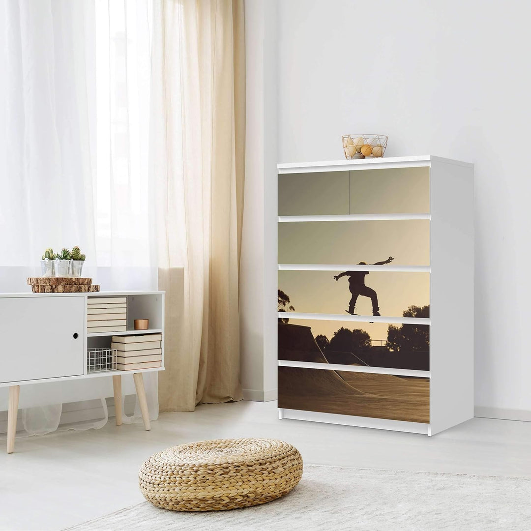Möbelfolie selbstklebend für Kinder - passend für IKEA Malm Kommode 6 Schubladen (hoch) I Tolle Möbe