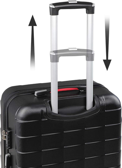 monzana Handgepäck Trolley Koffer | Grösse M | TSA Schloss | Zwillingsrollen | Schwarz | Reisekoffer