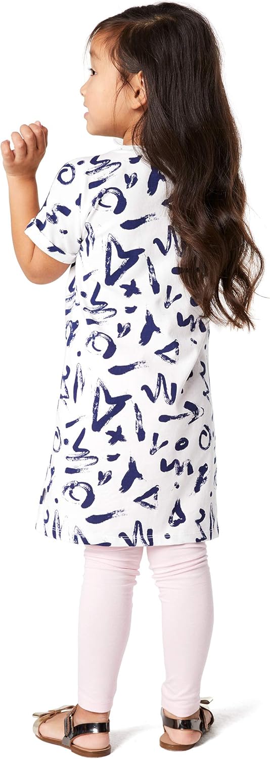 Noppies Mädchen G Dress Ss Reading AOP Kleid 104 Mehrfarbig (Blanc De Blanc P002), 104 Mehrfarbig (B