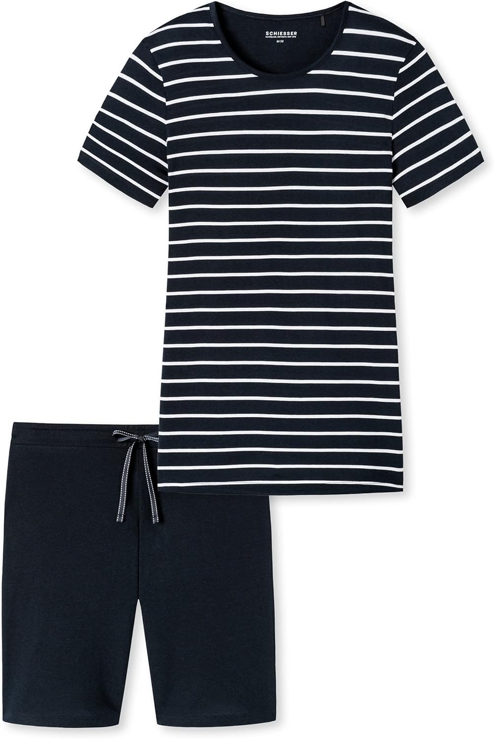 Schiesser Damen Schlafanzug Set kurz Baumwolle Modal - Nightwear 52 Nachtblau_173625, 52 Nachtblau_1