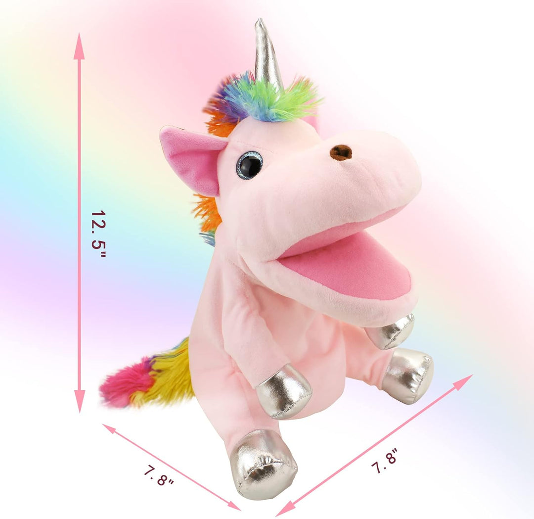 Einhorn Spielzeug Einhorn Handpuppe, Einhorn Kuscheltiere Handpuppen Einhorn Spielzeug für Mädchen,