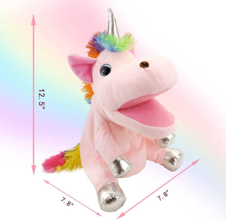 Einhorn Spielzeug Einhorn Handpuppe, Einhorn Kuscheltiere Handpuppen Einhorn Spielzeug für Mädchen,