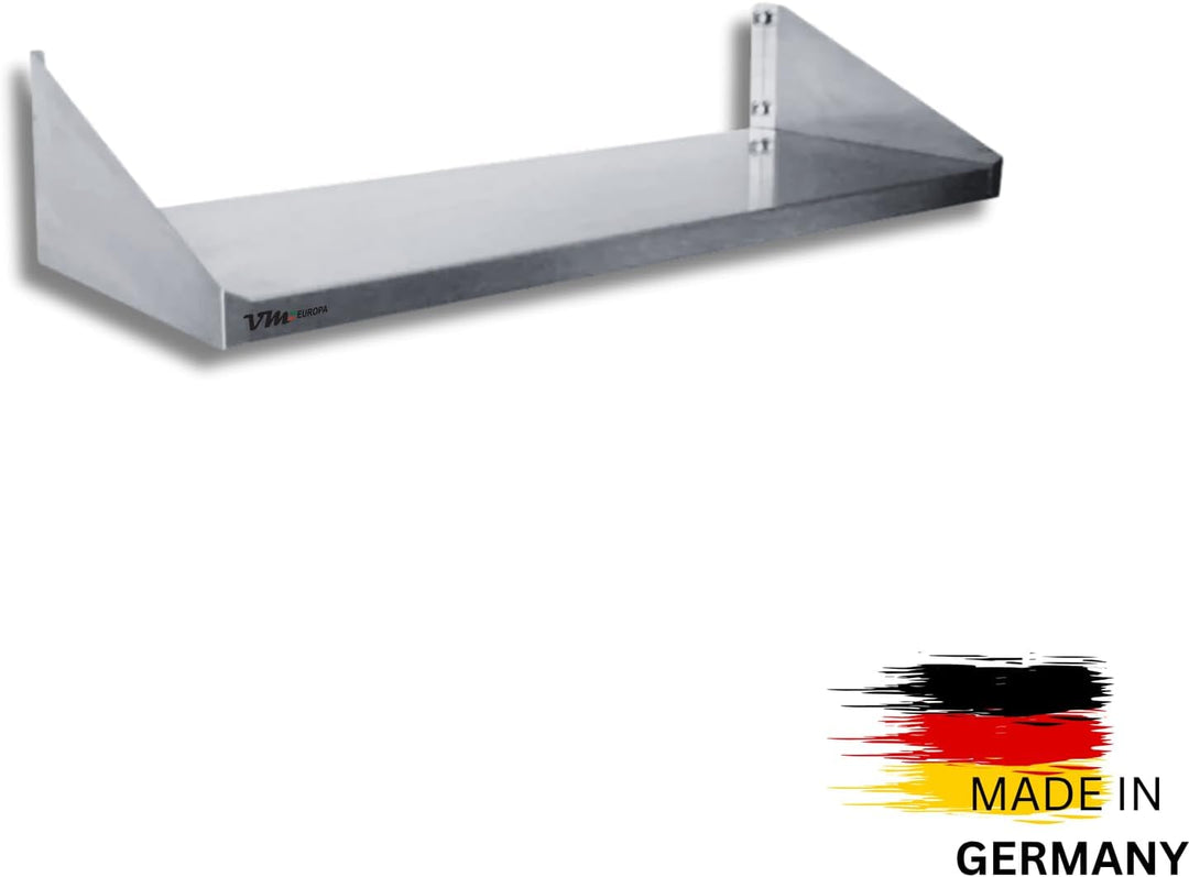 Edelstahl Wandbord - Masse 140 x 30 cm - Einfach Montierbar - AISI 430 Legierung - Wandregal Küchenr