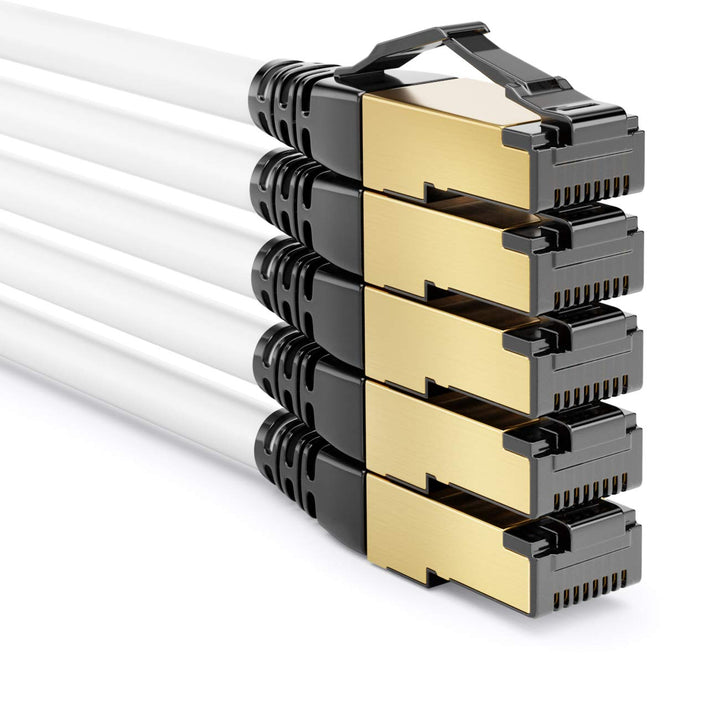 deleyCON 5x 1m CAT8.1 Patchkabel Netzwerkkabel Datenkabel S/FTP PIMF 2000 MHz 40 Gbit RJ45 LAN DSL K