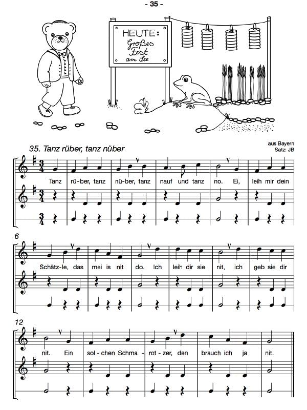 Anfang auf der Sopranblockflöte - Band 1, Musiknoten