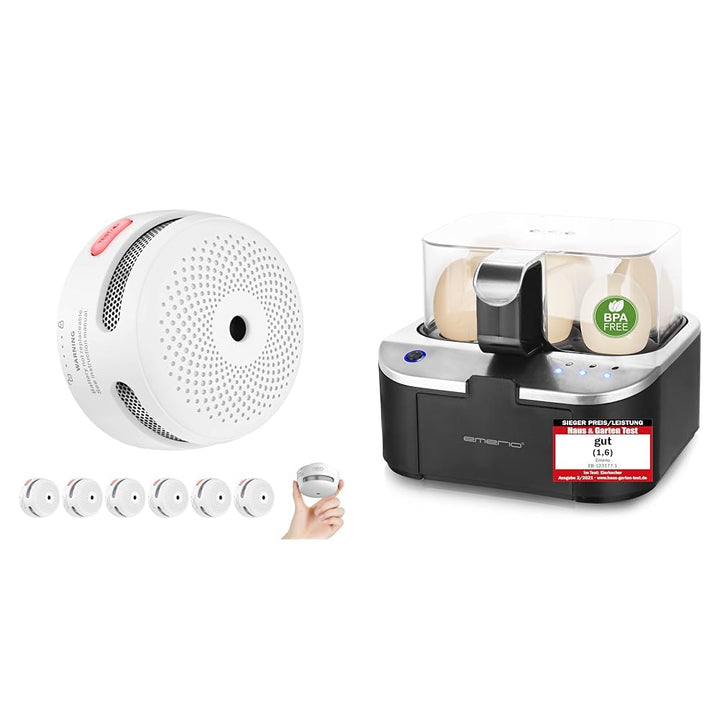 X-Sense Mini-Rauchmelder: Photoelektrischer Rauchwarnmelder mit LED-Anzeige & EMERIO sprechender Eie