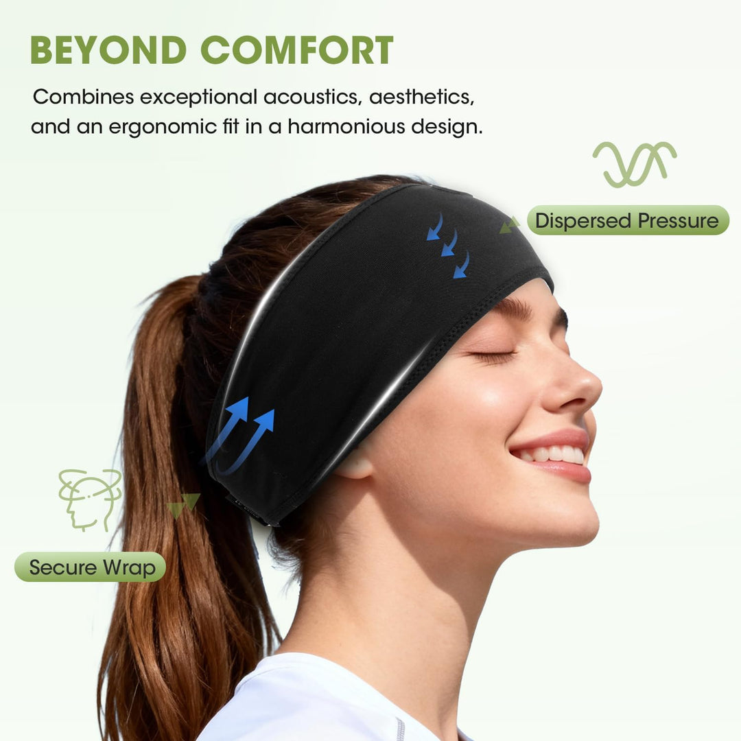 LC-dolida Schlafkopfhörer Bluetooth Kopfhörer Stirnband,Ultraweiche Bettkopfhörer Schlaf Stirnband a