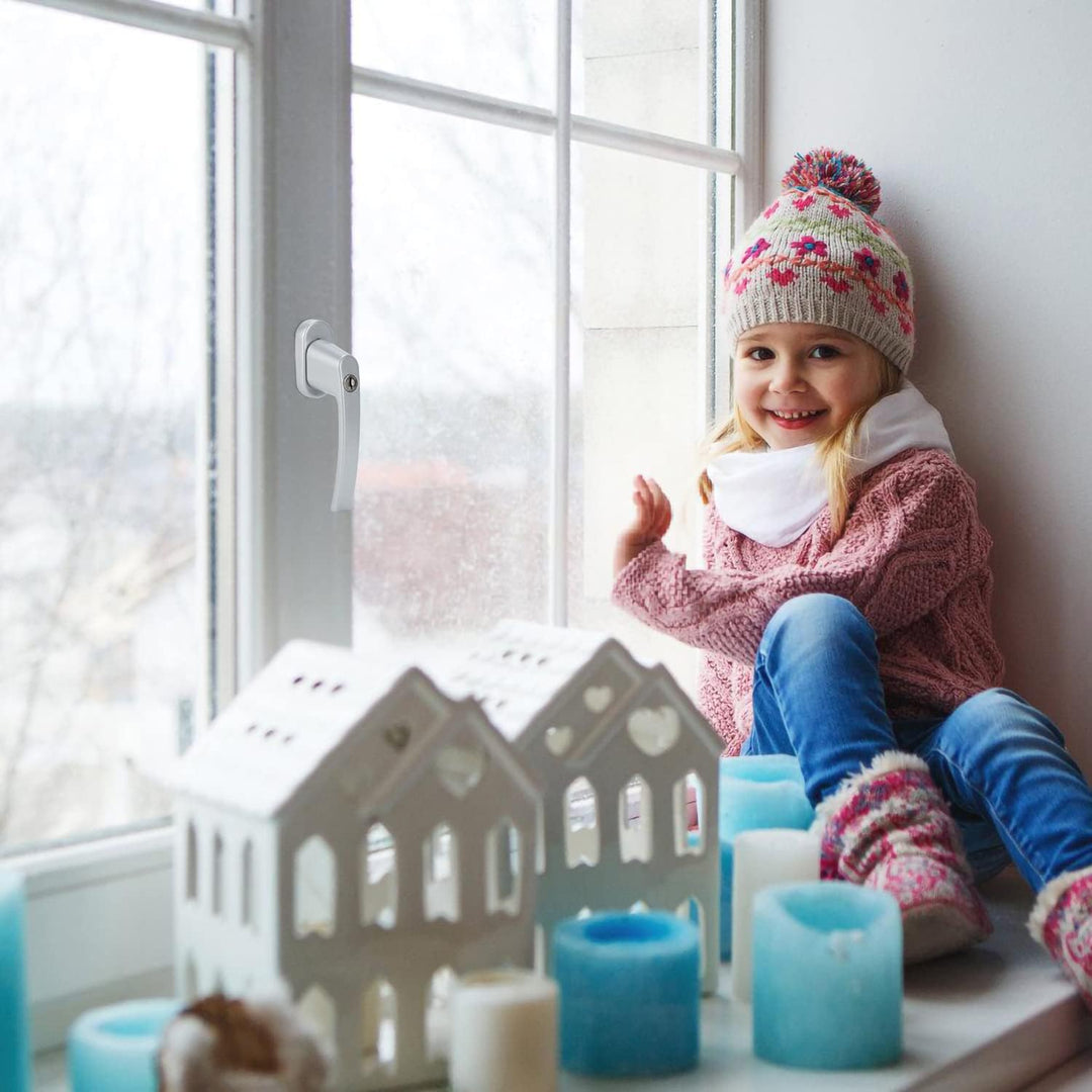 Jopassy 8X Fenstergriff Aluminium, abschliessbar Sicherheitsfenstergriff, kindersicherung mit Schlos