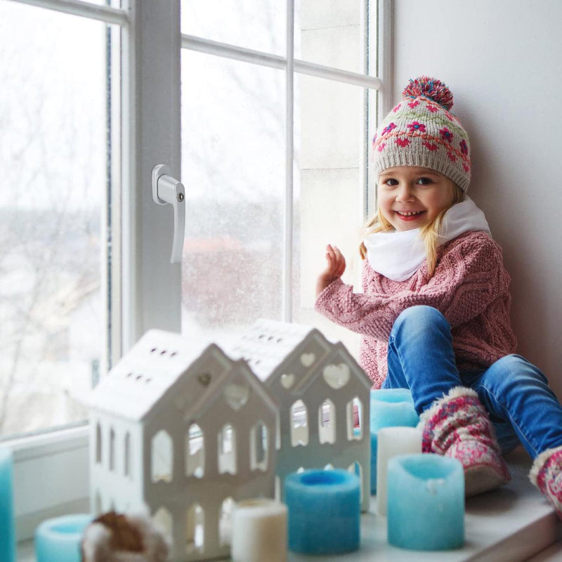 Jopassy 8X Fenstergriff Aluminium, abschliessbar Sicherheitsfenstergriff, kindersicherung mit Schlos