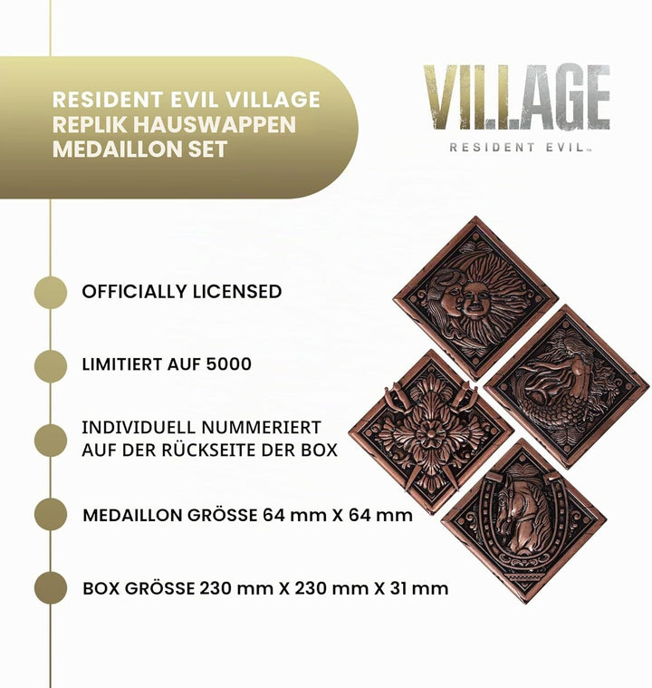 FANATTIK Resident Evil VIII – Dorfnachbildung Hauswappen Medaillon Kollektion, Einheitsgrösse, Kunst