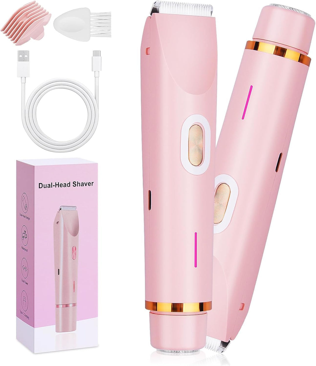 Intimrasierer für Frauen, 2026 Neu Elektrischer Rasierer Damen, 2-in-1 Doppelkopf Intimrasierer mit