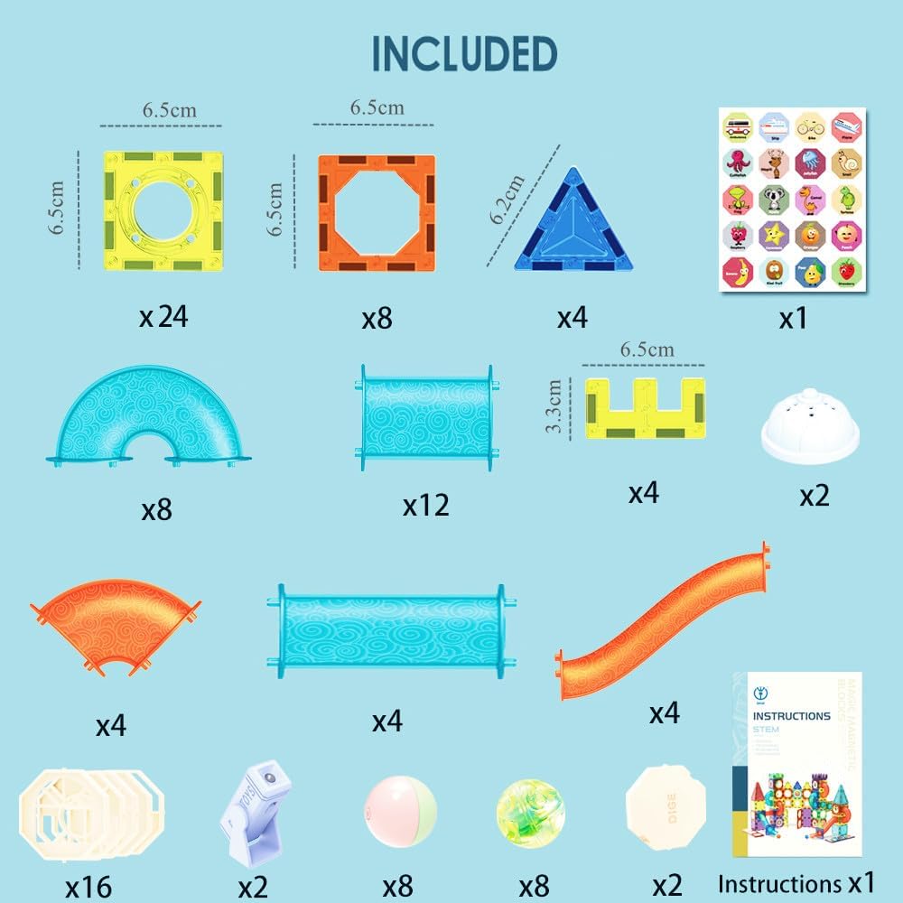 morkka Magnetische Bausteine,STEM Montessori Spielzeug für Kinder 3 4 5 6 7 8 Jahre 3D Lernspielzeug