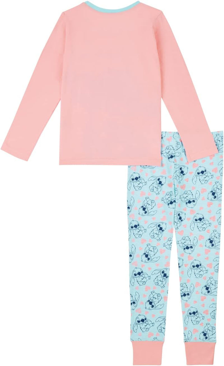 Disney Lilo and Stitch Mädchen-Schlafanzug, Alter 5 bis 15 Jahre 7-8 Jahre Rose, 7-8 Jahre Rose