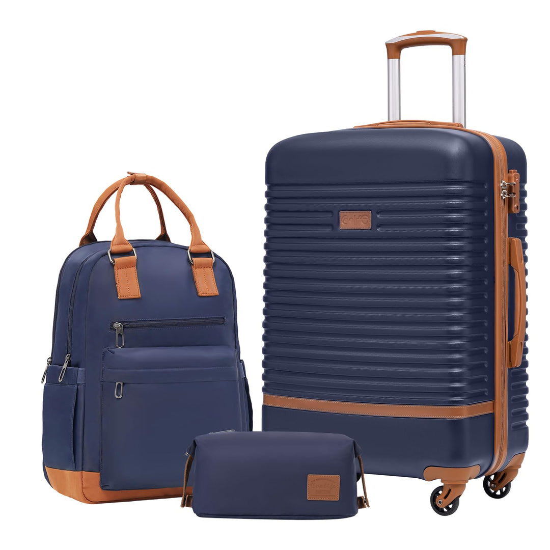 COOLIFE Koffer Trolley Koffer Reisekoffer von ABS Hartschalen Trolley 4 Rollen TSA-Schloss Der Koffe