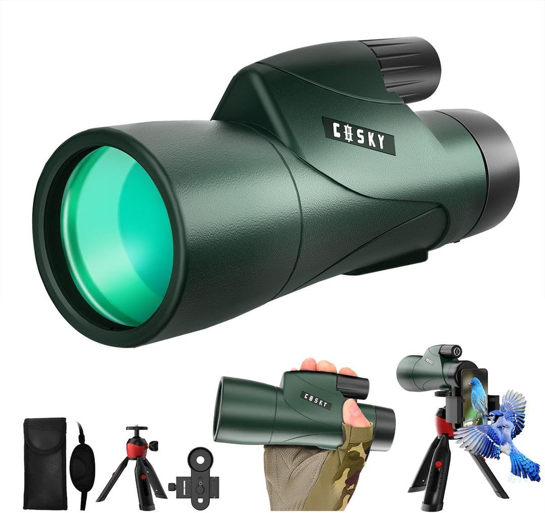 Gosky Monokulares Teleskop, Piper 12 x 55 Hochauflösendes Monokular für Erwachsene mit BAK4-Prisma u
