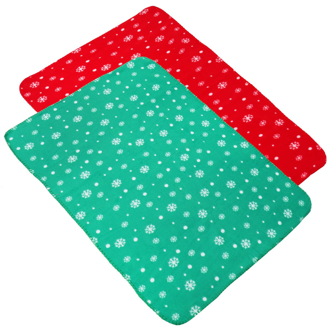 MAGICLULU 2 Stück Weihnachtliche Haustierdecke aus Stoff für Hunde und Katzen 100x70 cm Warm und Tra