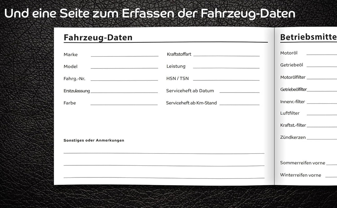 Serviceheft für Kraftfahrzeuge | Universal | Scheckheft für alle Auto Marken und Modelle | Für Neu-