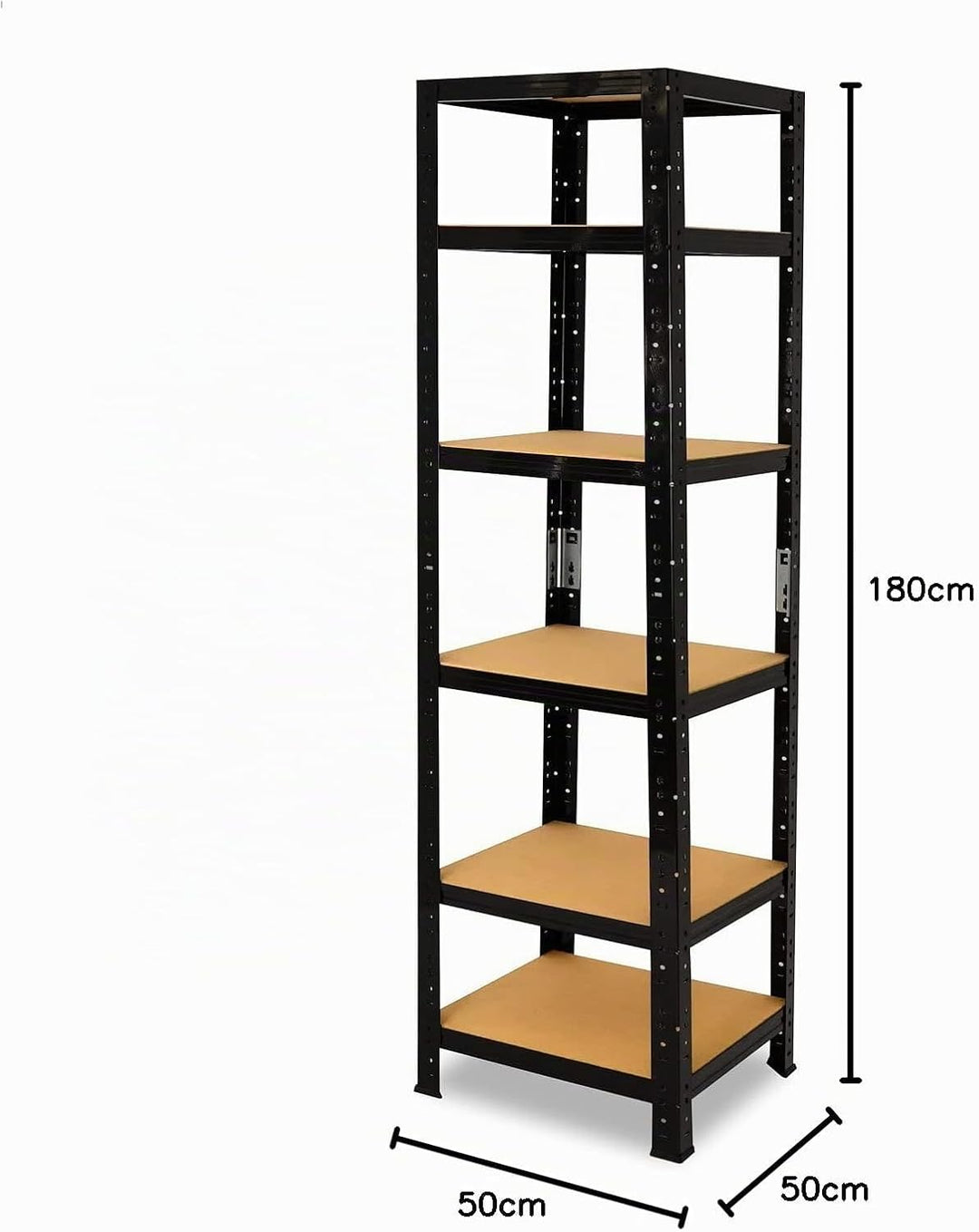shelfplaza® 180x50x50cm BLACK Schwerlastregal schwarz/Metallregal schwarz 6 Böden à 145kg Tragkraft/