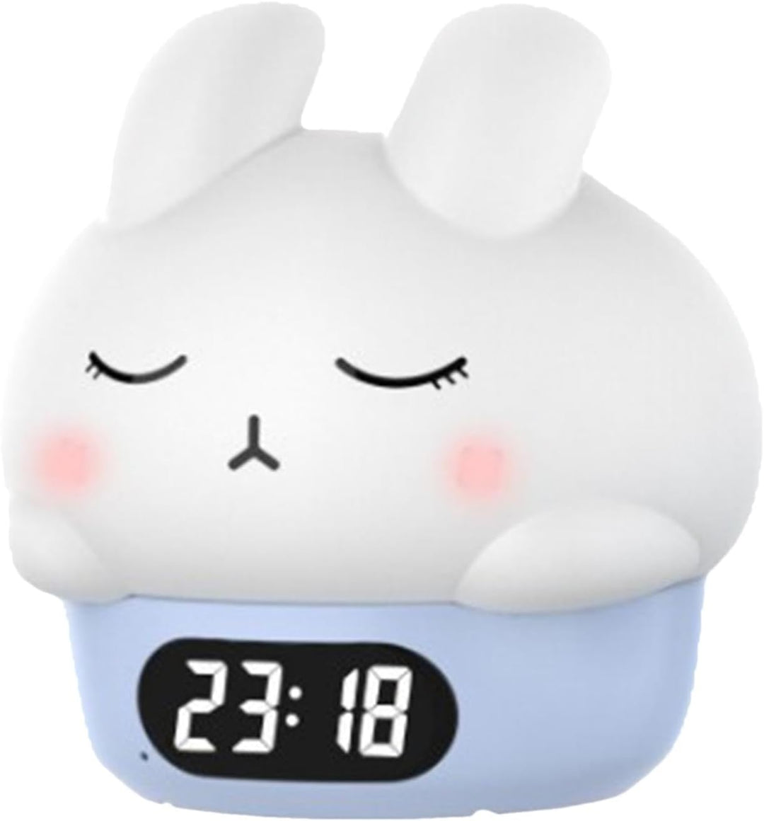 Bunny Alarm Clock, Rabbit Night Light, Sleep Training Alarm, Silicone Pat Light, Kids Wake Up Lamp,