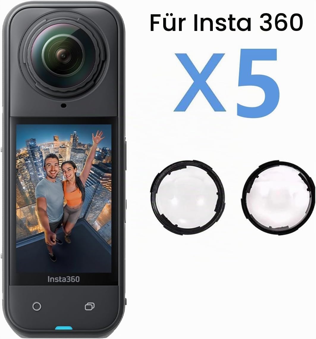 Locofun Kameraschutz für Insta360 X5 für Panzerglas, Premium-Linsenschutz, 2 Stück 3D Drehbar Objekt