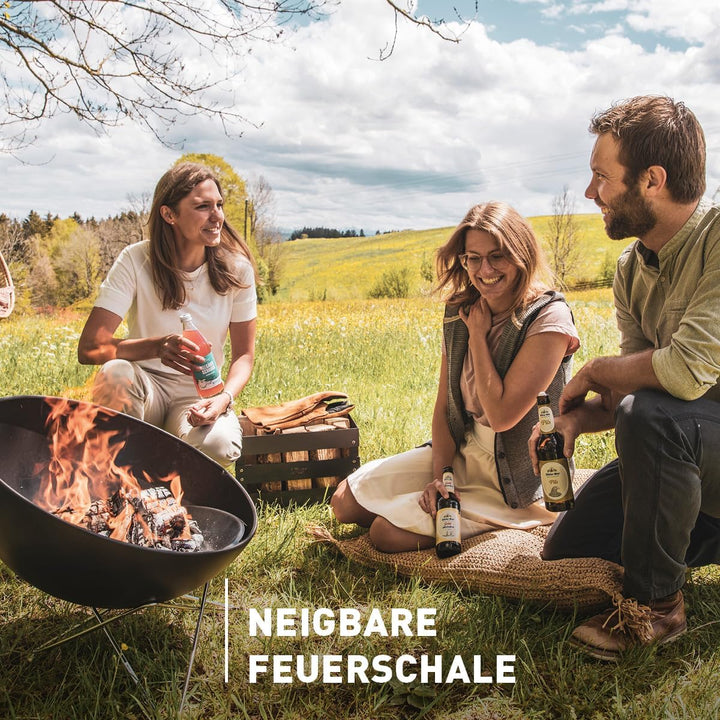 höfats - Bowl 57 Feuerset Flex mit Sternfuss und Dreibein - raucharme Feuerstelle mit Plancha Grillp