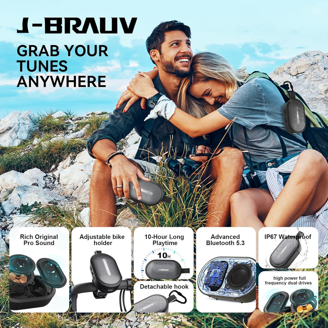 Fahrrad Tragbarer Bluetooth-Lautsprecher, Mini Musikbox Bluetooth 5.3 Box mit IP67 Wasserdicht, Akku