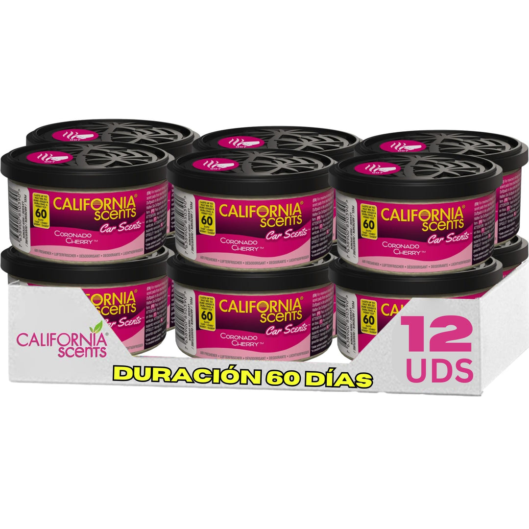 California Car Scents 8000034 Duftdosen Kirsche 12 Dosen inkl. 12Deckel, Violet, Set of 12